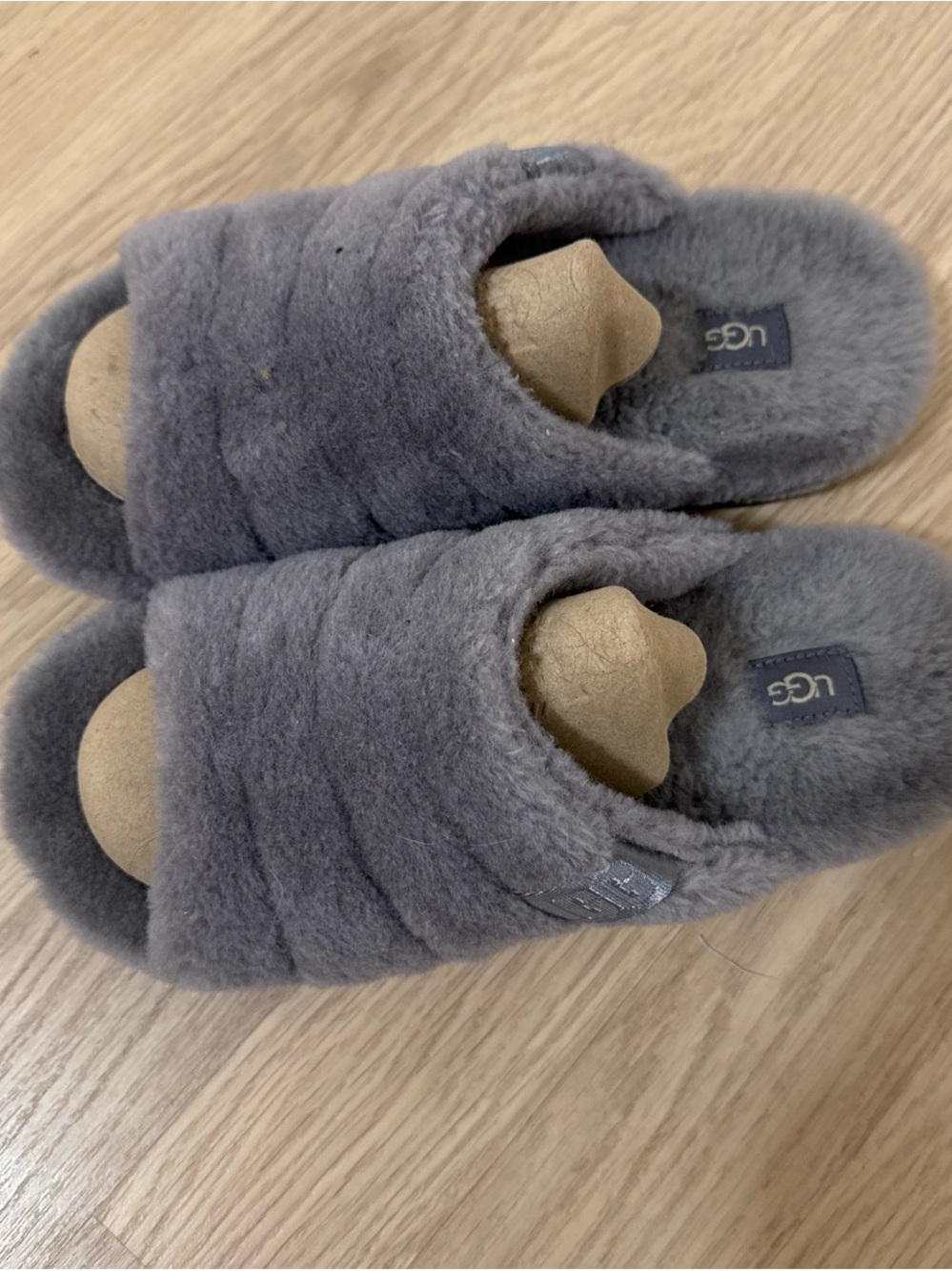 UGG Men's Plush Slide Sandals in Gray